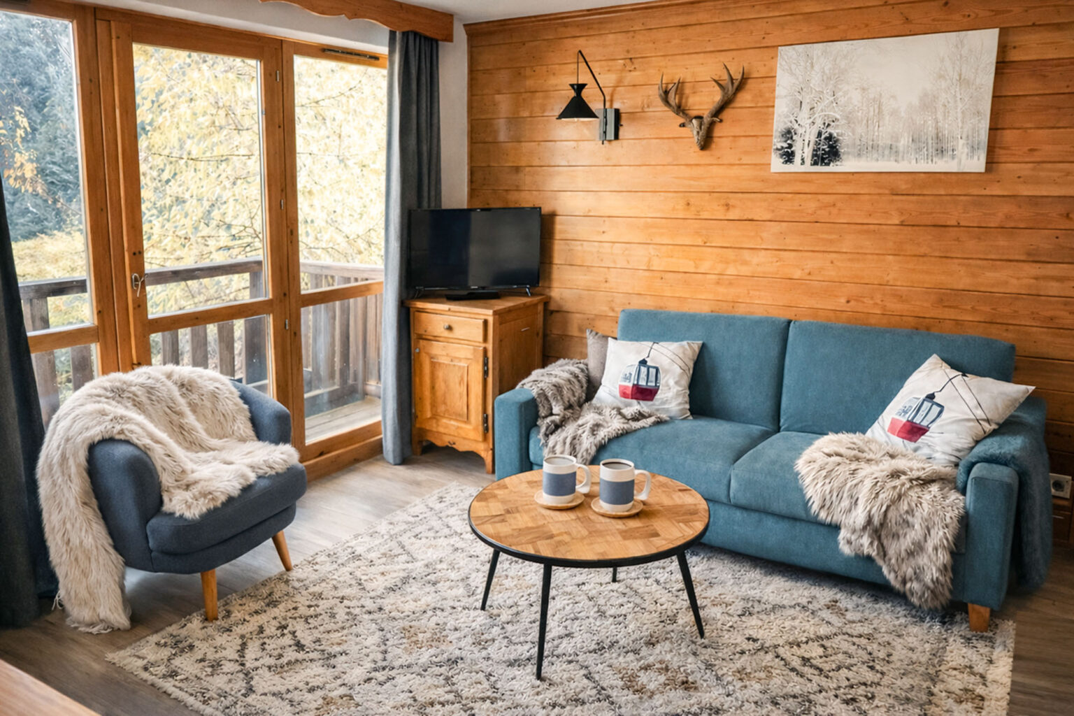 2-bedroom apartment near the ski lift with a view